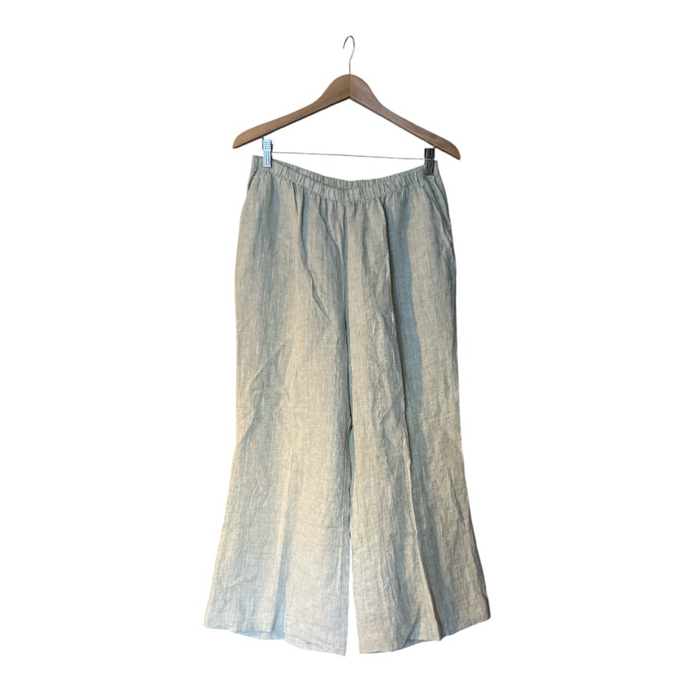 Flax Sage Cropped Wide Leg Linen Pants Size M